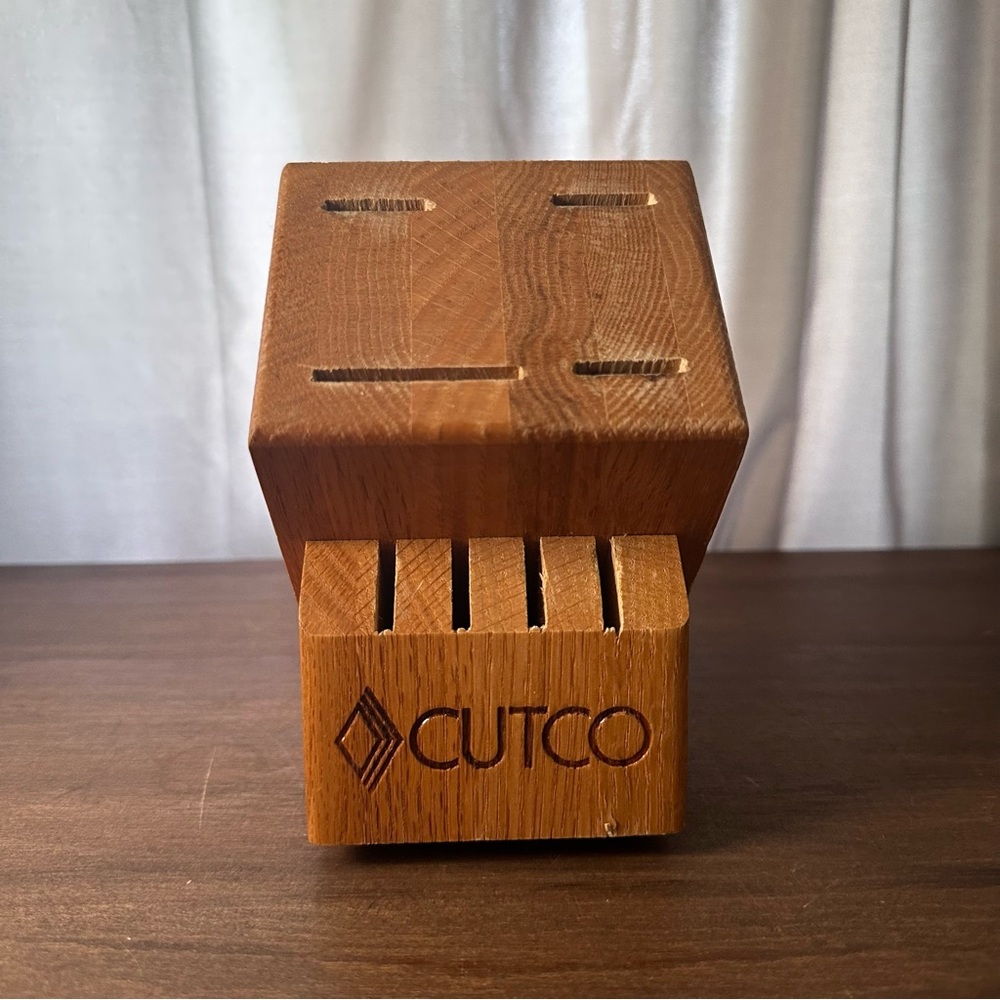 Cutco Solid Wood Knife Storage Block 8 Knife Holder Made In USA